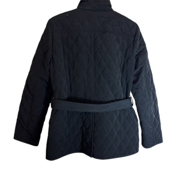 Geoffrey Beene Women's Jacket Size L Black Puffer Belted Button Winter Coat - Picture 2 of 10